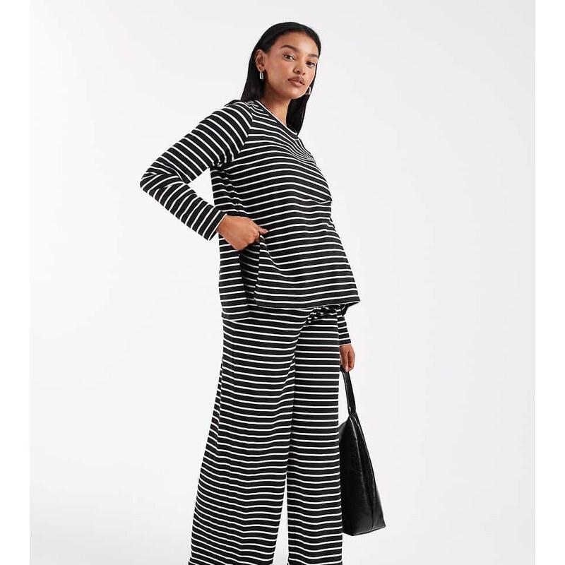 Mama.licious Mamalicious Maternity soft jersey wide leg trouser