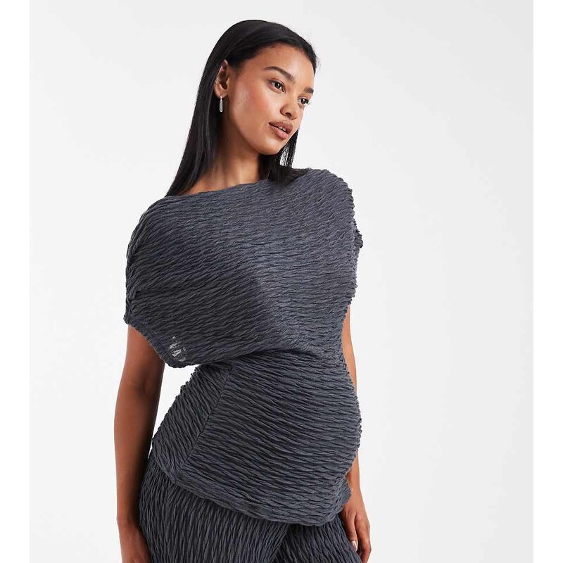 Vero Moda Maternity textured jersey off shoulder drapey top co-ord in 108415642