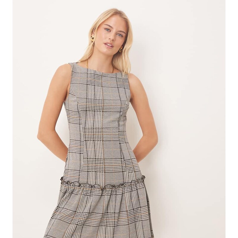 ASOS Tall ASOS DESIGN Tall sleeveless slash neck dropped waist mini 108415652