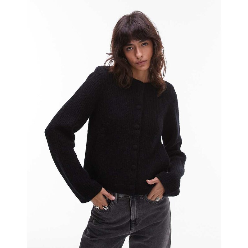 & Other Stories alpaca and wool cardigan jacket with jet pockets