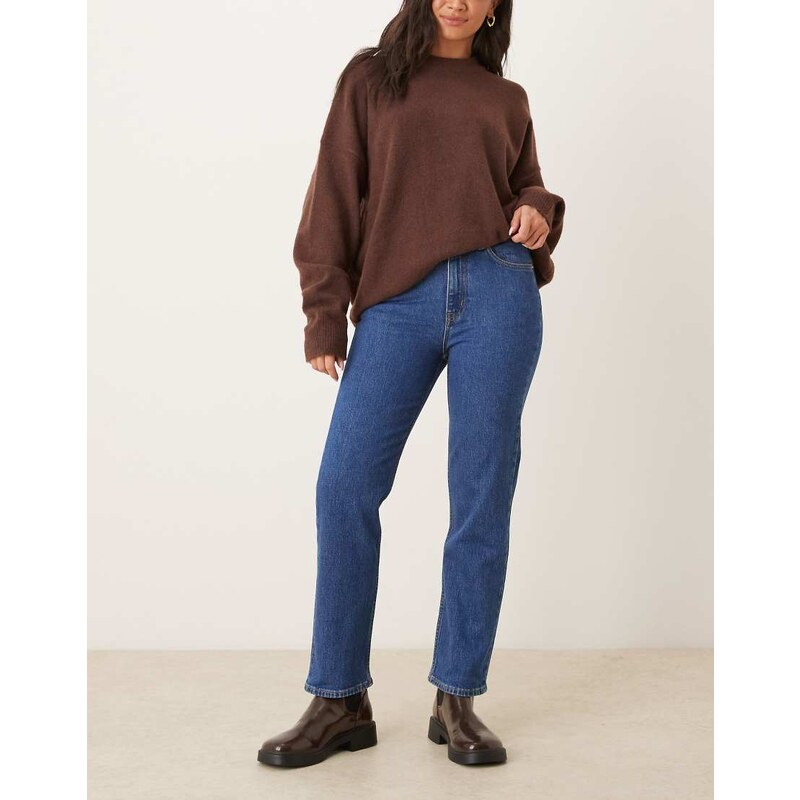 ARKET Jade stretch slim leg jeans in mid wash blue
