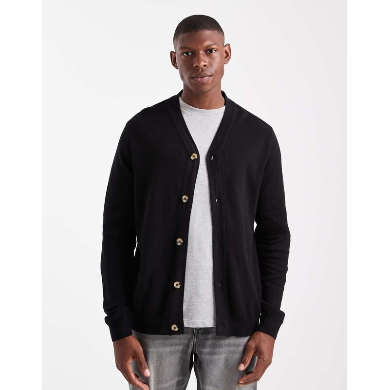 Threadbare knitted cardigan in black