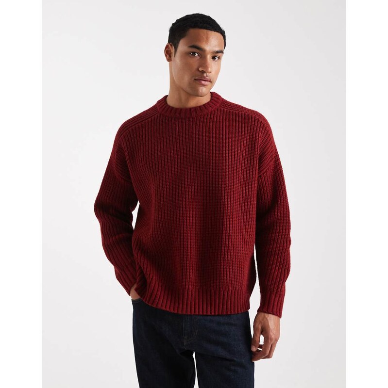 ASOS DESIGN oversized heavyweight knitted wool blend rib jumper