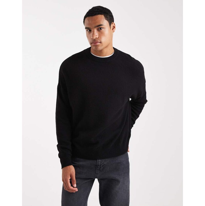 ASOS DESIGN oversized knitted lambswool crew neck jumper in