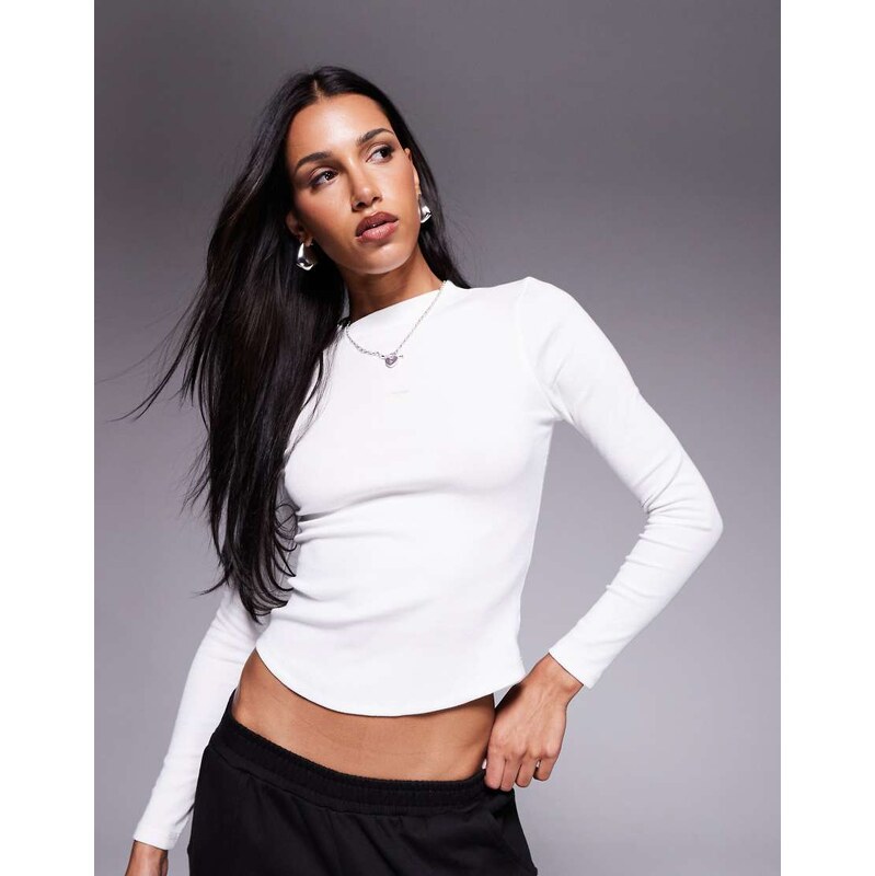 River Island ribbed crew neck top white 108415840