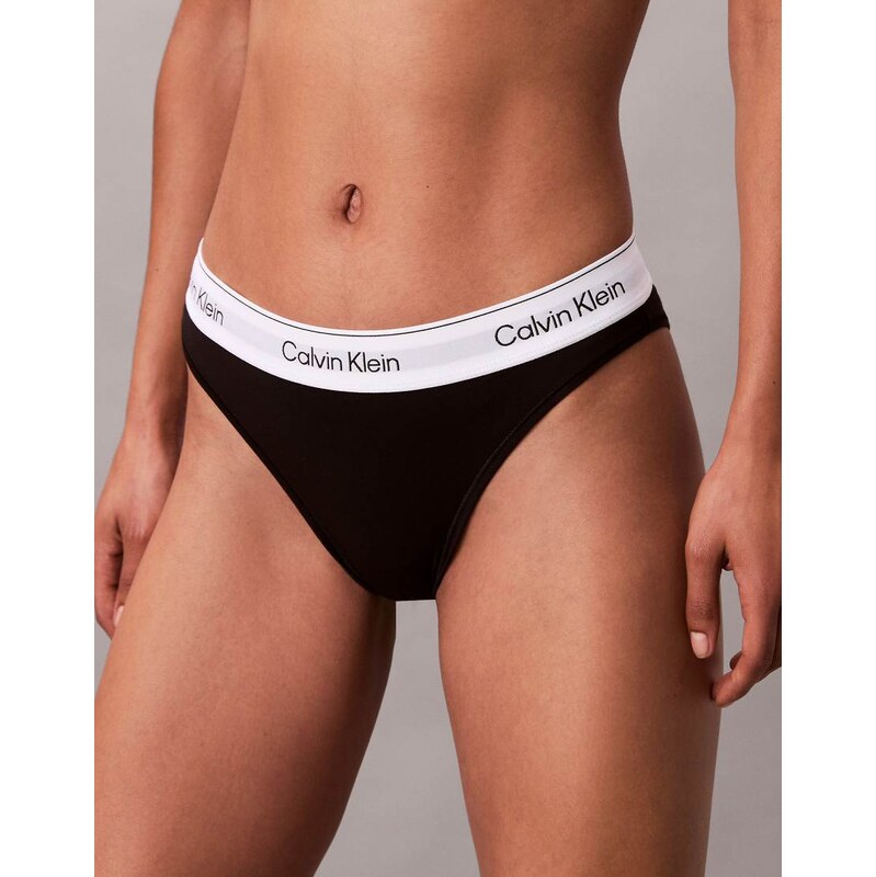 Calvin Klein Icon Cotton Modal high leg tanga in black