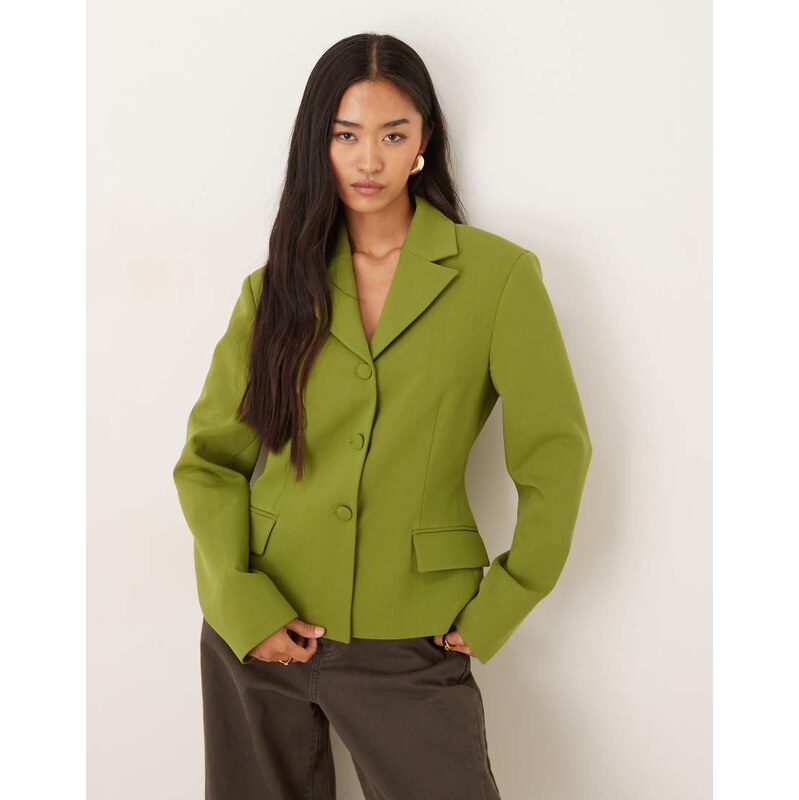 ASOS DESIGN tailored fitted blazer in green 108418448