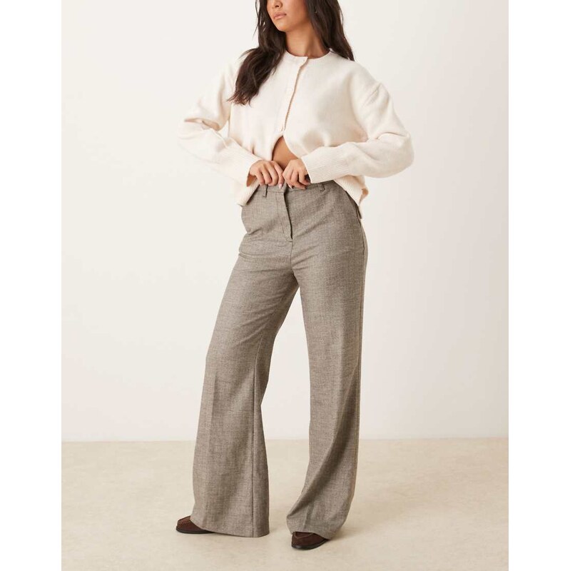 ASOS DESIGN tailored snatch flare trousers in herringbone-Multi