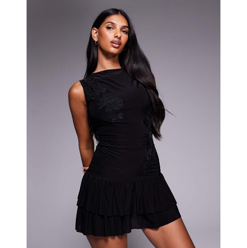 Fashionkilla exclusive double sculpted slinky slash neck low