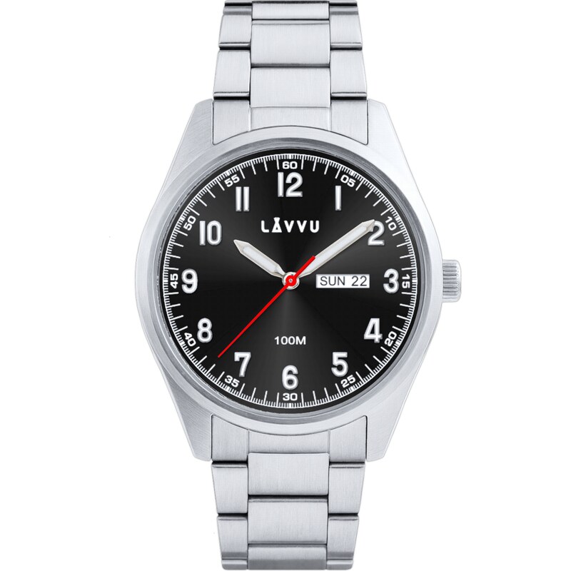 LAVVU Ocelové pánské hodinky FOSEN Dark Grey LWM0311