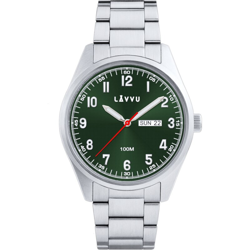 LAVVU Náramkové ocelové pánské hodinky FOSEN Green LWM0312