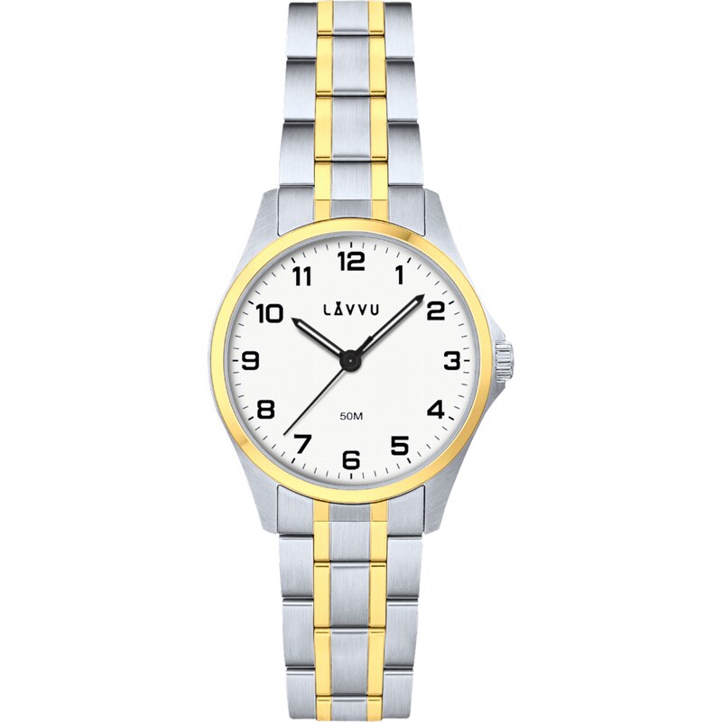 LAVVU Ocelové náramkové dámské hodinky GLIMT Silver-gold LWL5081