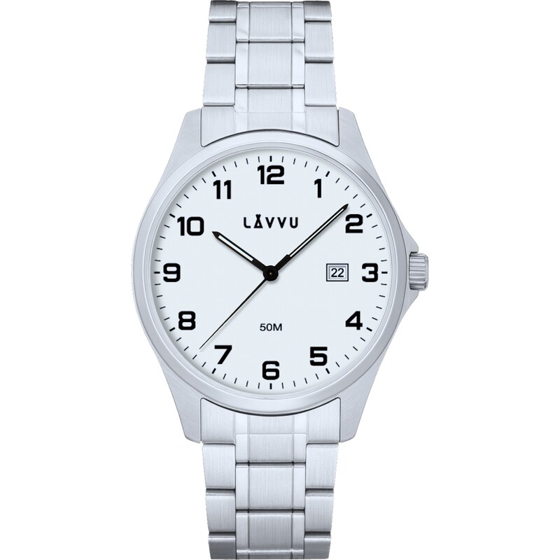 LAVVU Náramkové ocelové pánské hodinky GLIMT White LWM0320