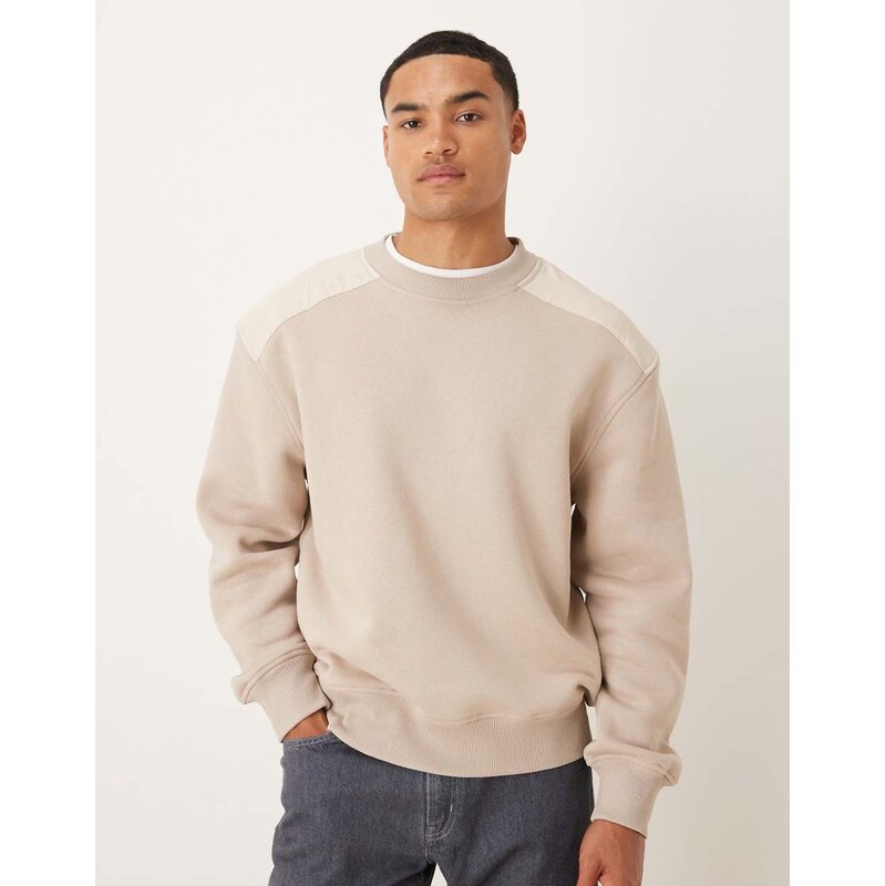 ASOS DESIGN oversized crew neck sweater with panel detailing in