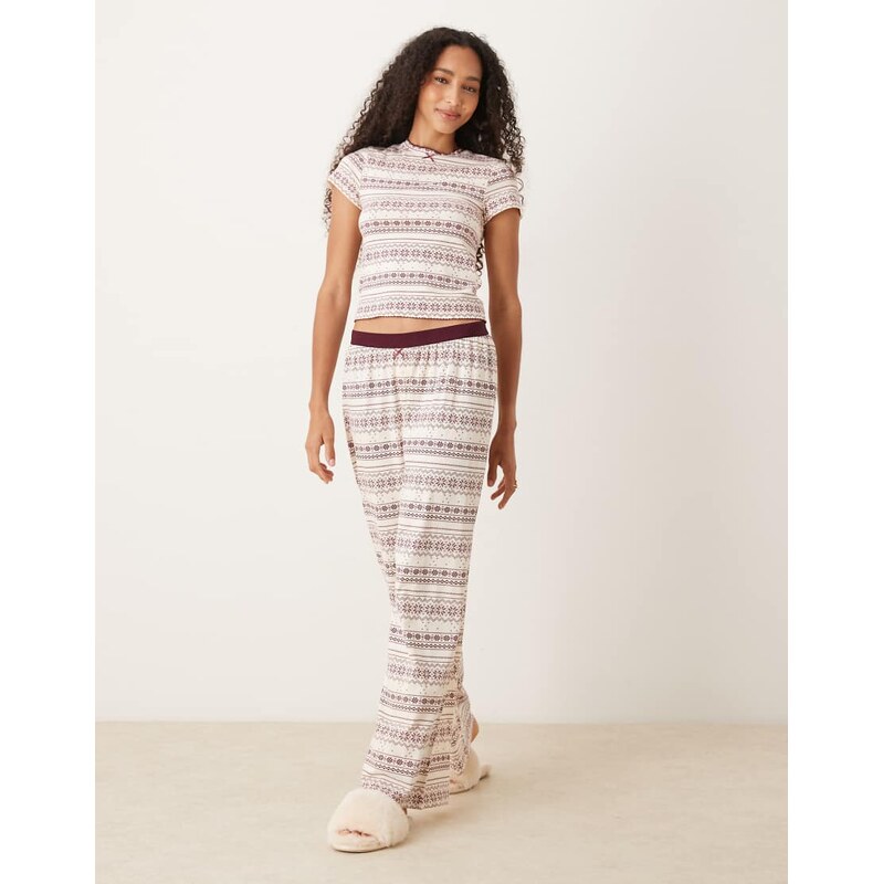 ASOS DESIGN mix & match pyjama trouser in red fairisle print