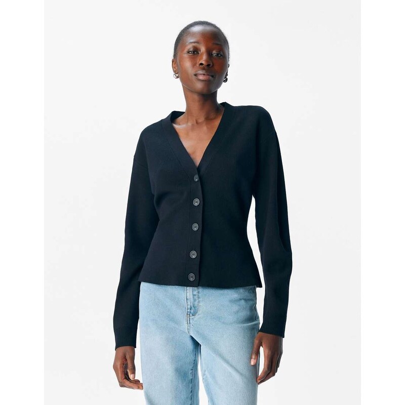 Object Knitted cardigan in black 115504352