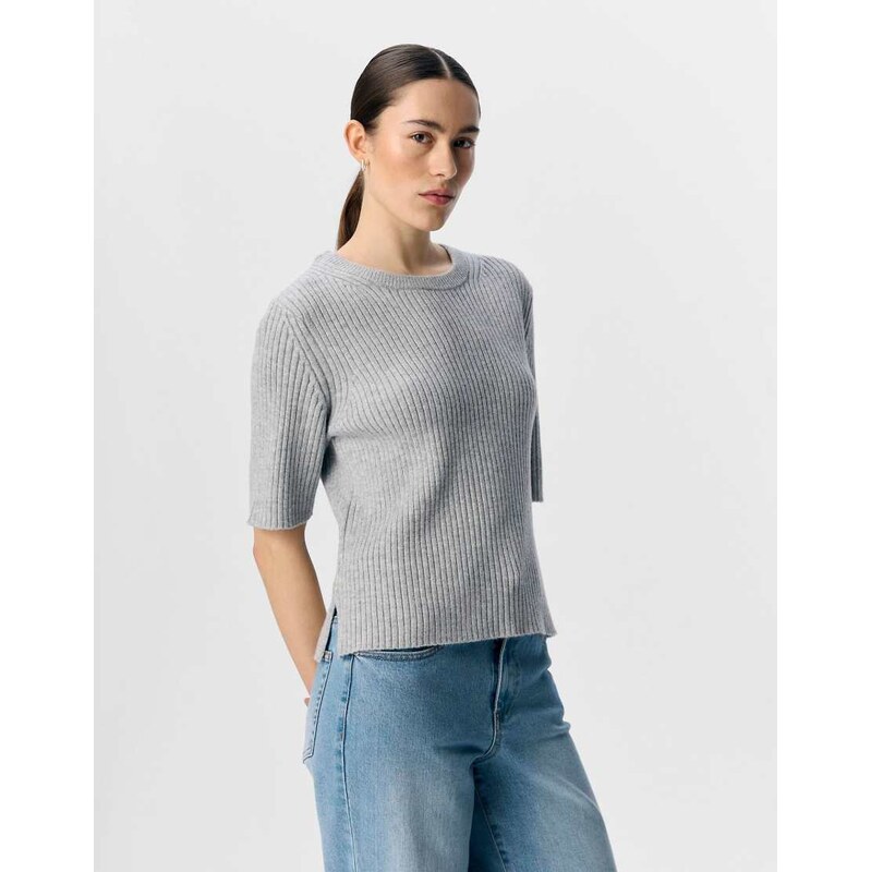 Object Knitted top in light grey melange 115516878