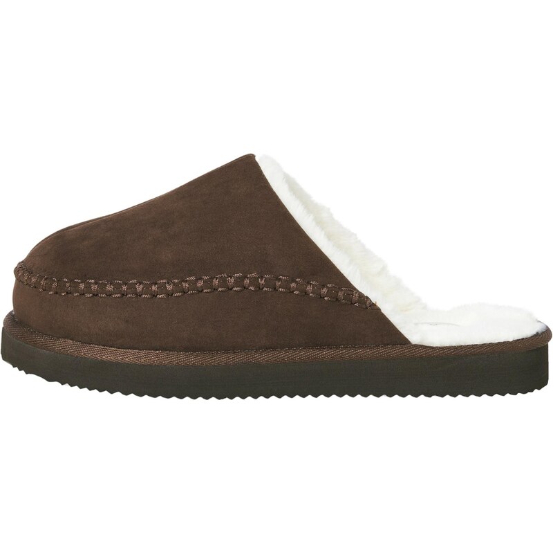 JACK & JONES Pantofle JFWMANOR tmavě hnědá / bílá