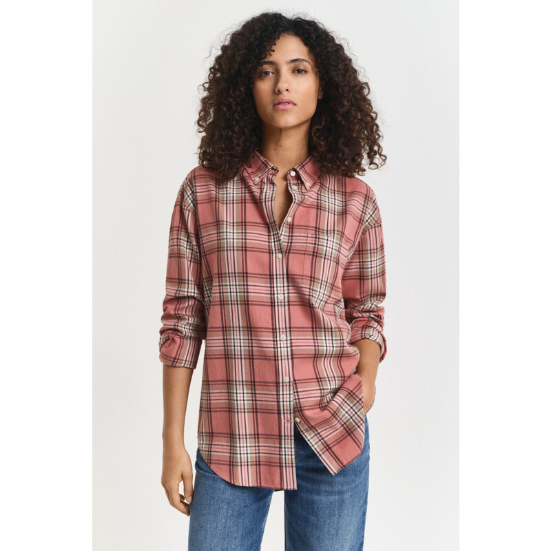 KOŠILE GANT REL CHECKED FLANNEL BD SHIRT FADED BRICK