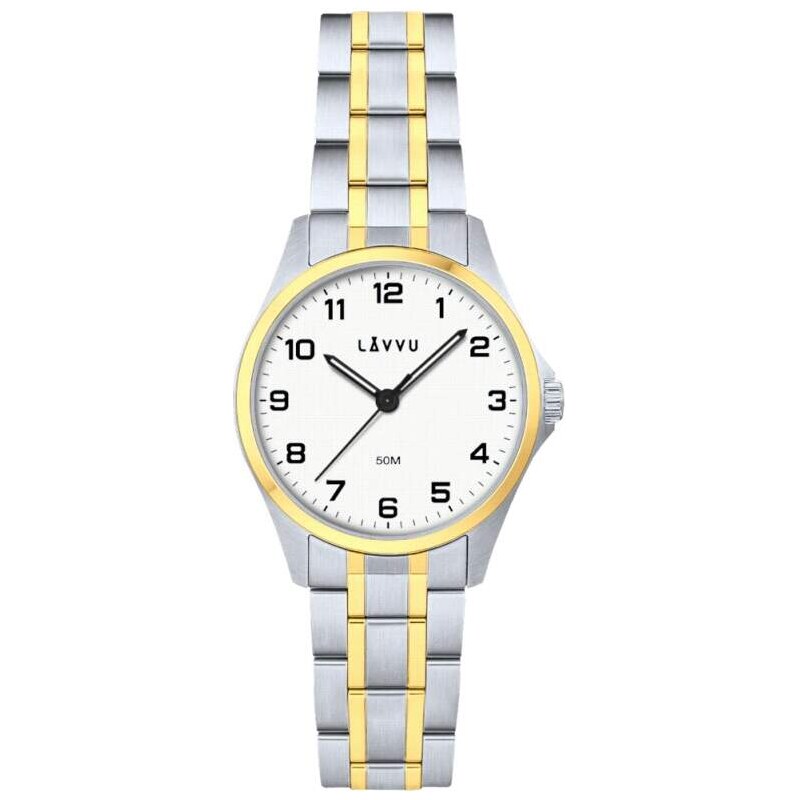 LAVVU Ocelové náramkové dámské hodinky GLIMT Silver-gold LWL5081 108421234