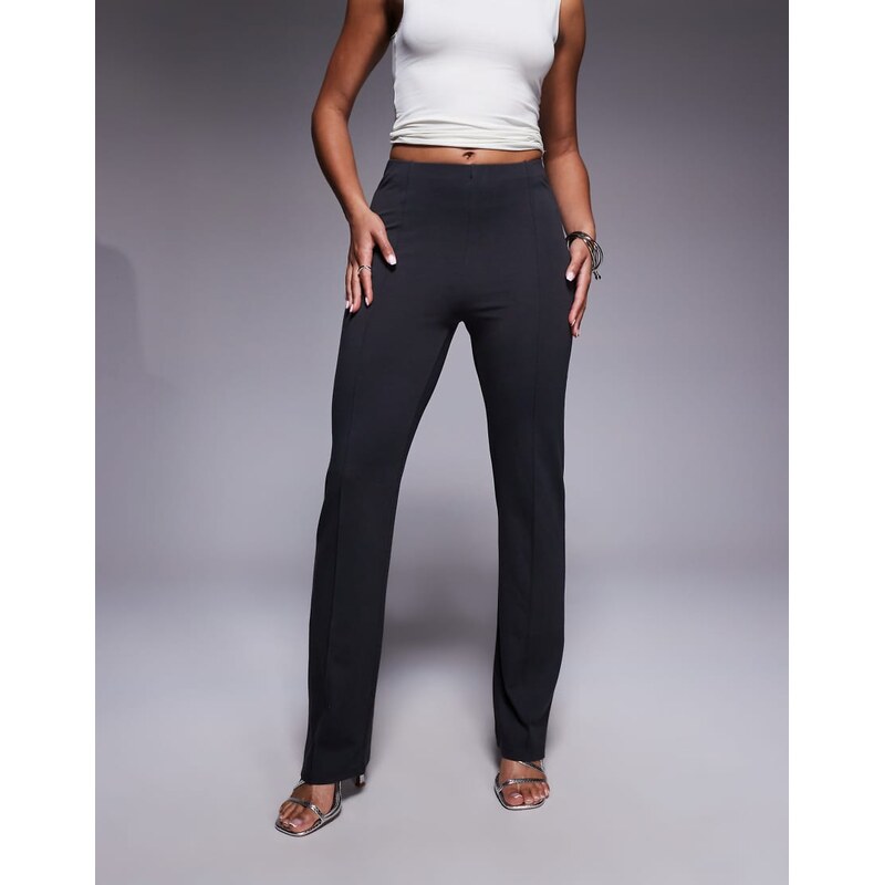 ASOS DESIGN split hem straight leg trouser with pintuck in
