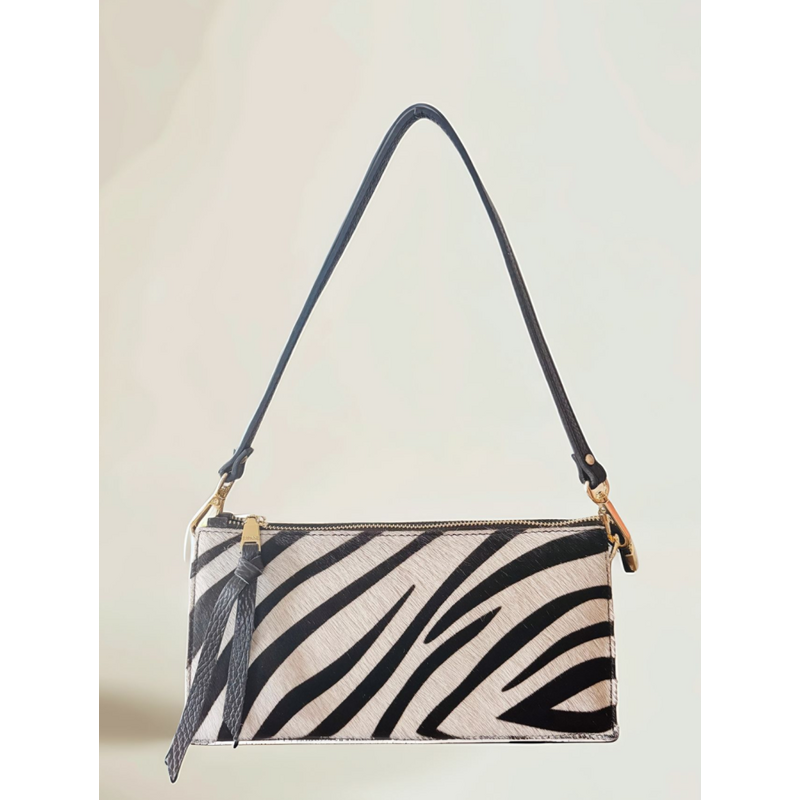 Ripani Patrizia kožená kabelka – vzor zebra, béžová 108421693