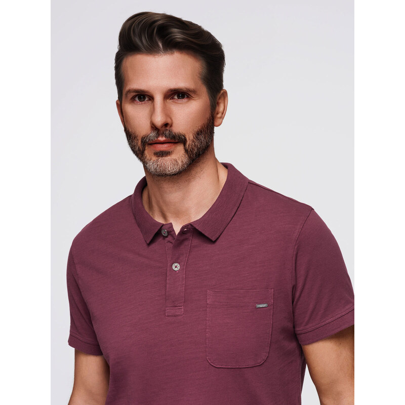 Ombre Mens polo t-shirt with decorative buttons