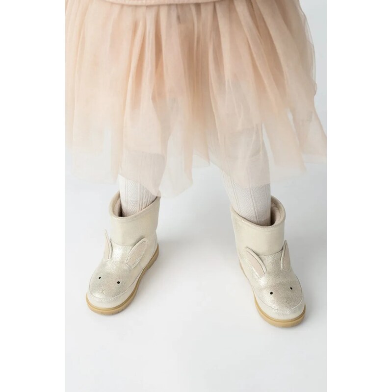 Donsje Dětské kožené zimní boty Donsje Xelly Boots Bunny