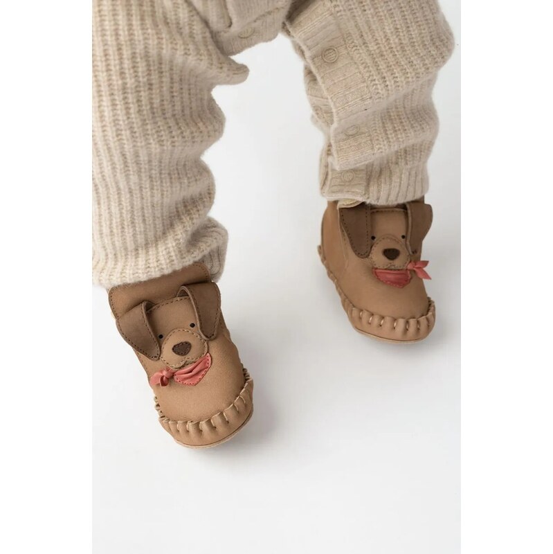 Donsje Kojenecké kožené boty Donsje Junus Booties Western Dog