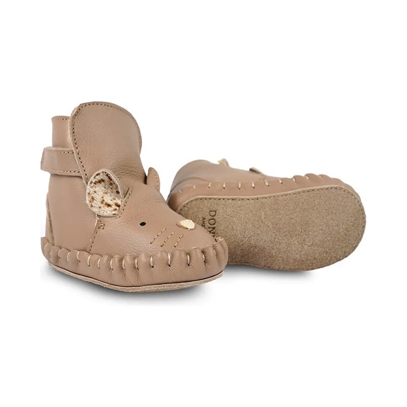 Donsje Kojenecké kožené boty Donsje Kapi Exclusive Booties Mouse