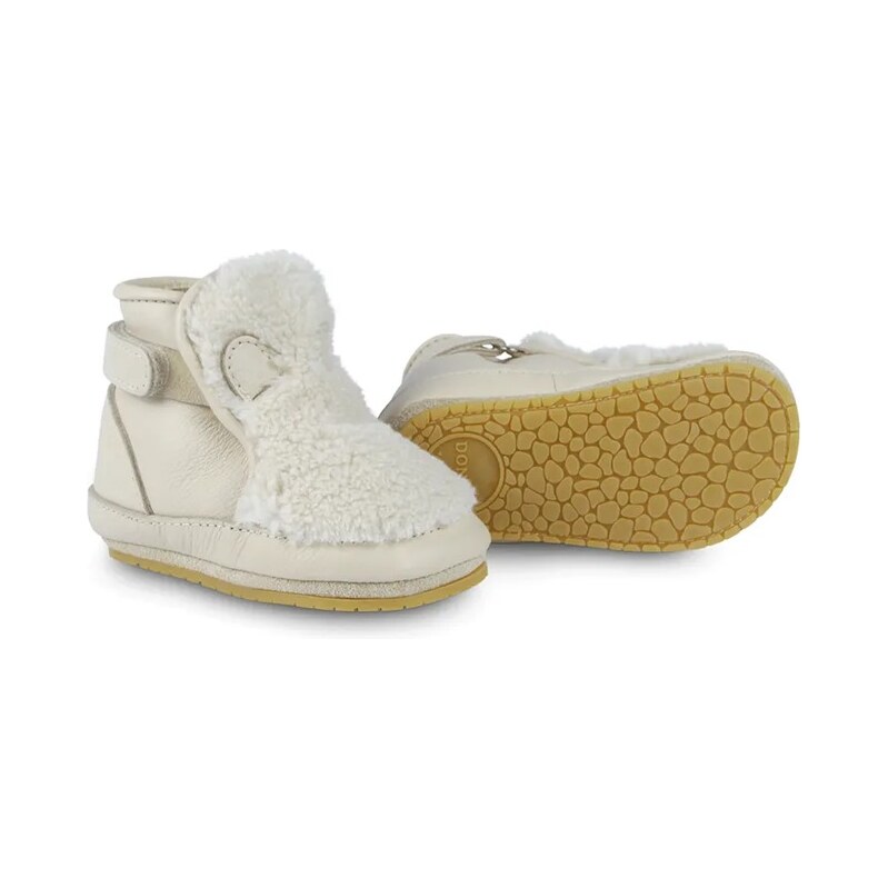 Donsje Kojenecké kožené boty Donsje Richy Booties Polar Bear