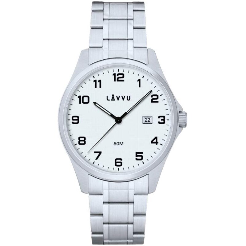 LAVVU Náramkové ocelové pánské hodinky GLIMT White LWM0320