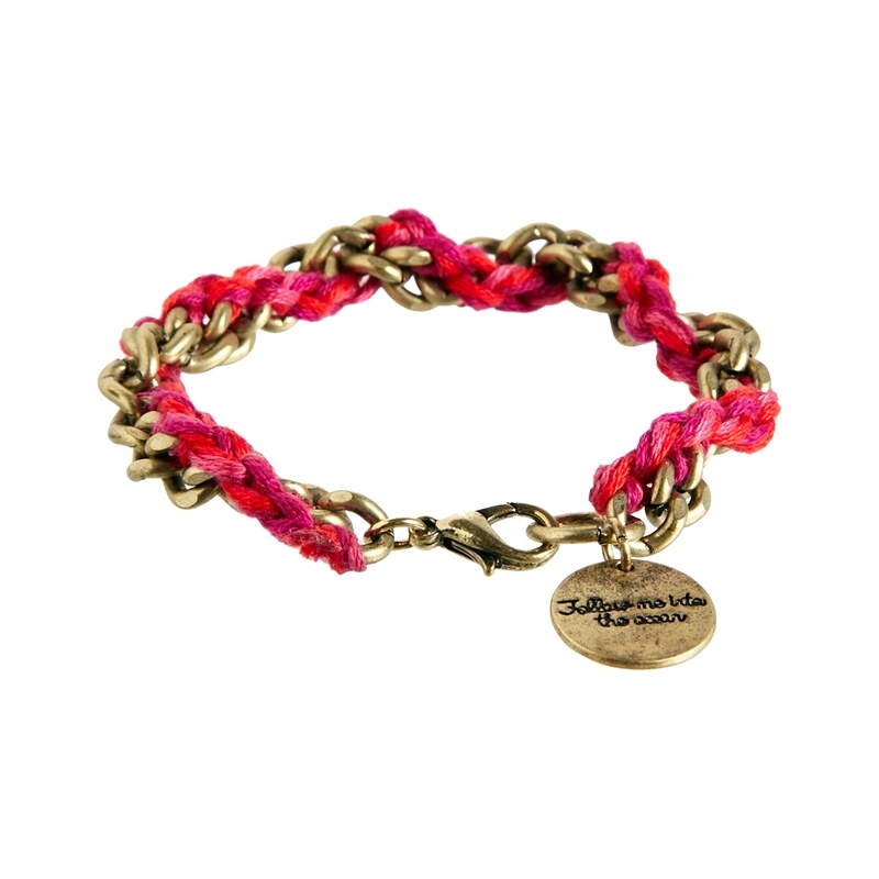 Classics 77 Pink Chain Plait Friendship Bracelet - Pink