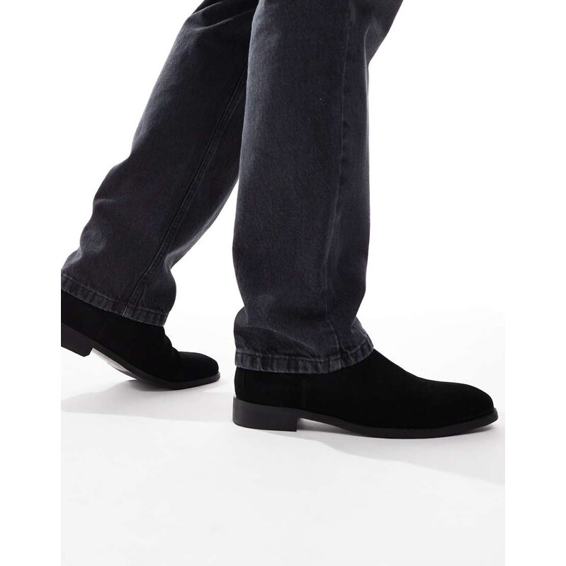 ASOS DESIGN chelsea boots in black suede