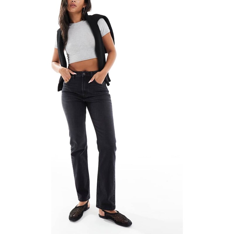 ASOS DESIGN high waisted cigerette jeans in black