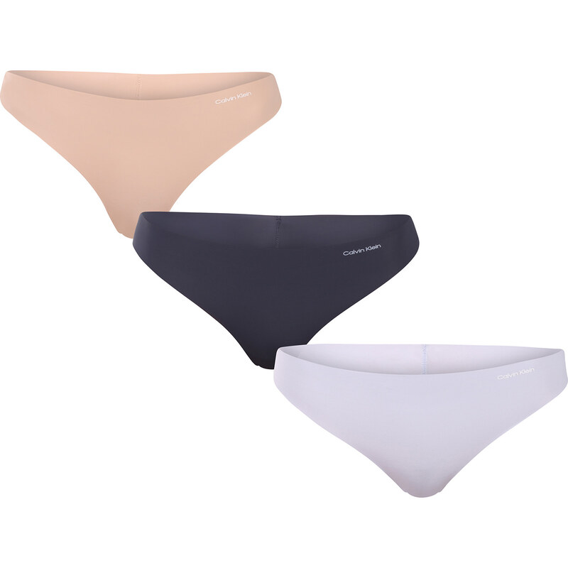 3PACK dámská tanga Calvin Klein bezešvá vícebarevná (QD3558E-31K) 108427362
