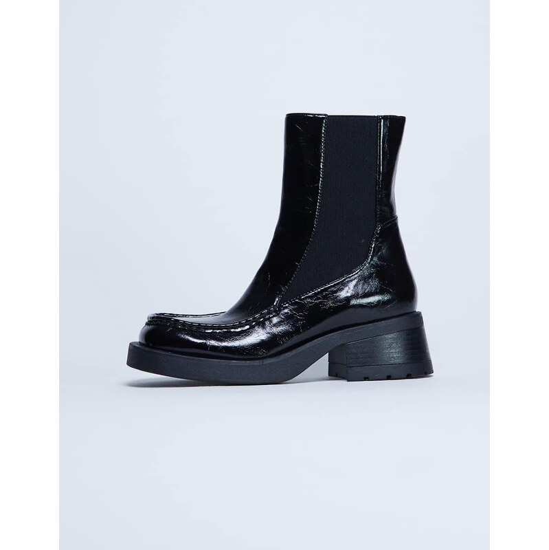 Topshop Narla square toe chelsea boot in black