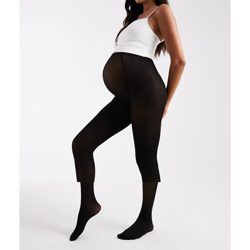Lindex MOM 2 pack 50 denier super stretch tights in black 108427746