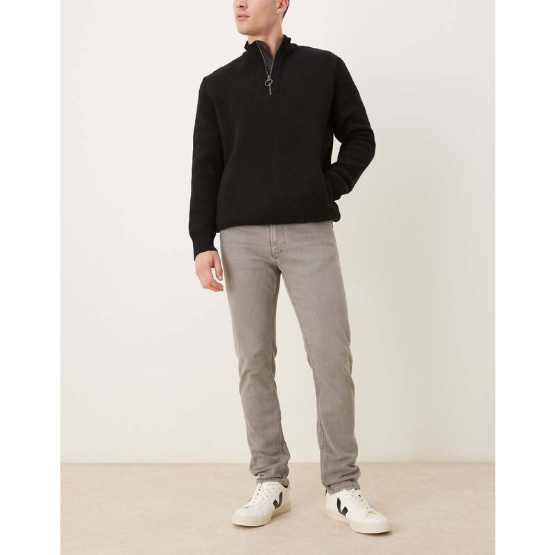 Mango Jan 100% cotton straight leg jean in washed grey