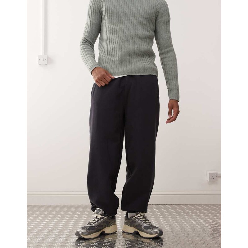 Deus Ex Machina shield garment dyed joggers in washed black
