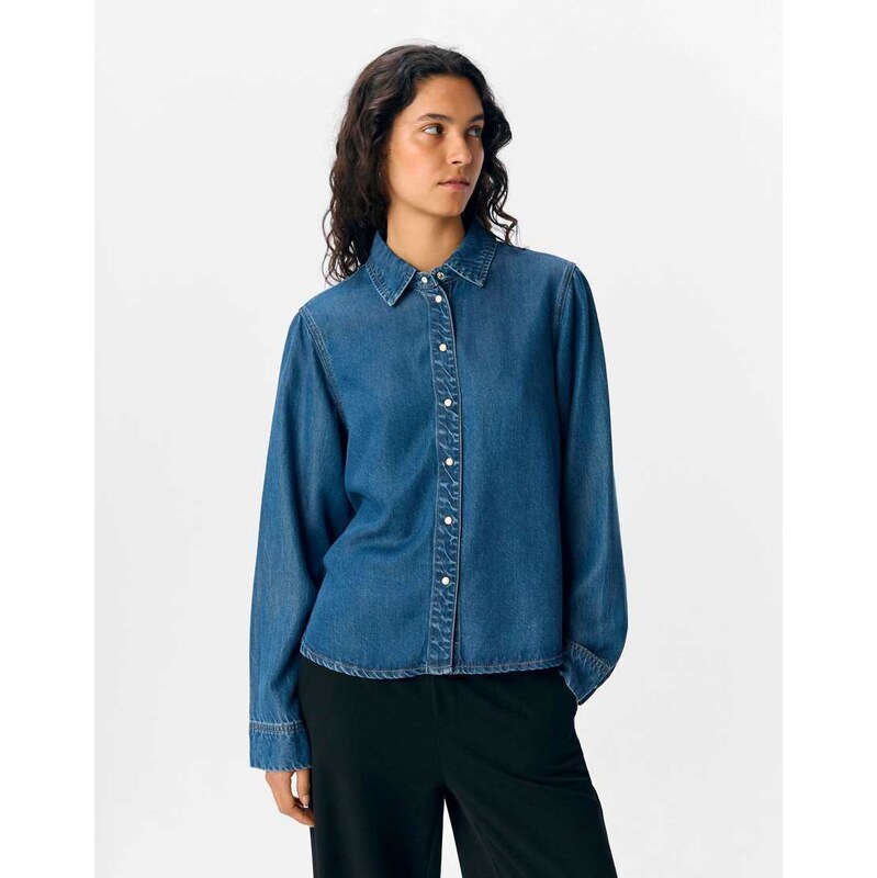 Object Shirt in medium blue denim 115504342