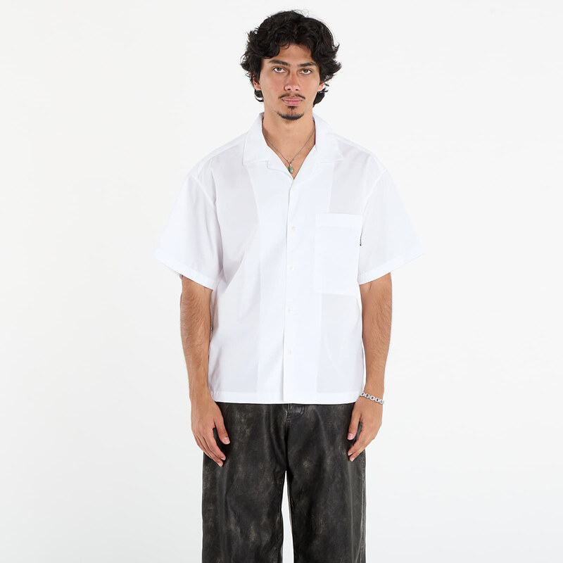 Košile Palm Angels Curved Logo Classic Shirt Ss White/ Black M