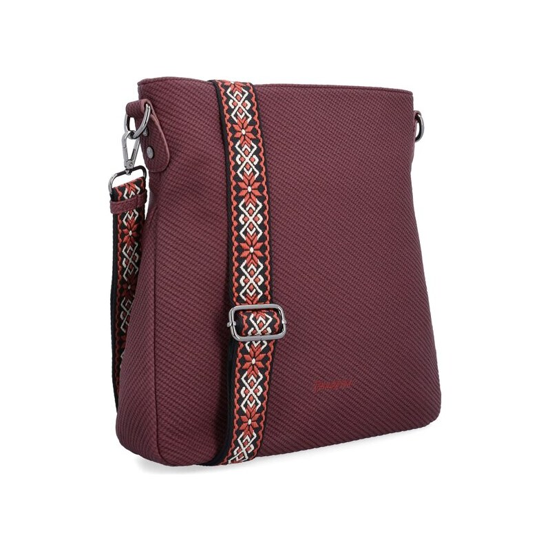Crossbody kabelka se vzorovaným popruhem Famito 4366 BO červená 108430044
