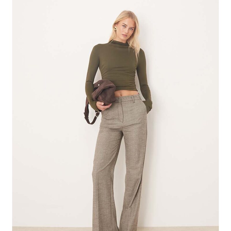 ASOS DESIGN Tall tailored snatch flare trousers in herringbone