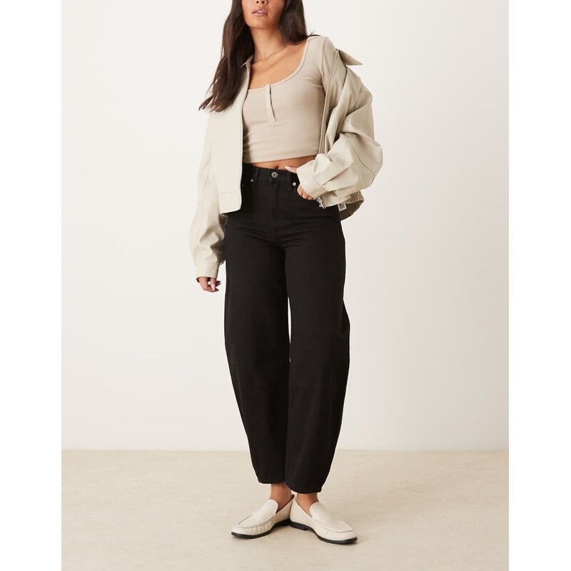 ARKET Bloom barrel cropped barrel leg jeans in washed black