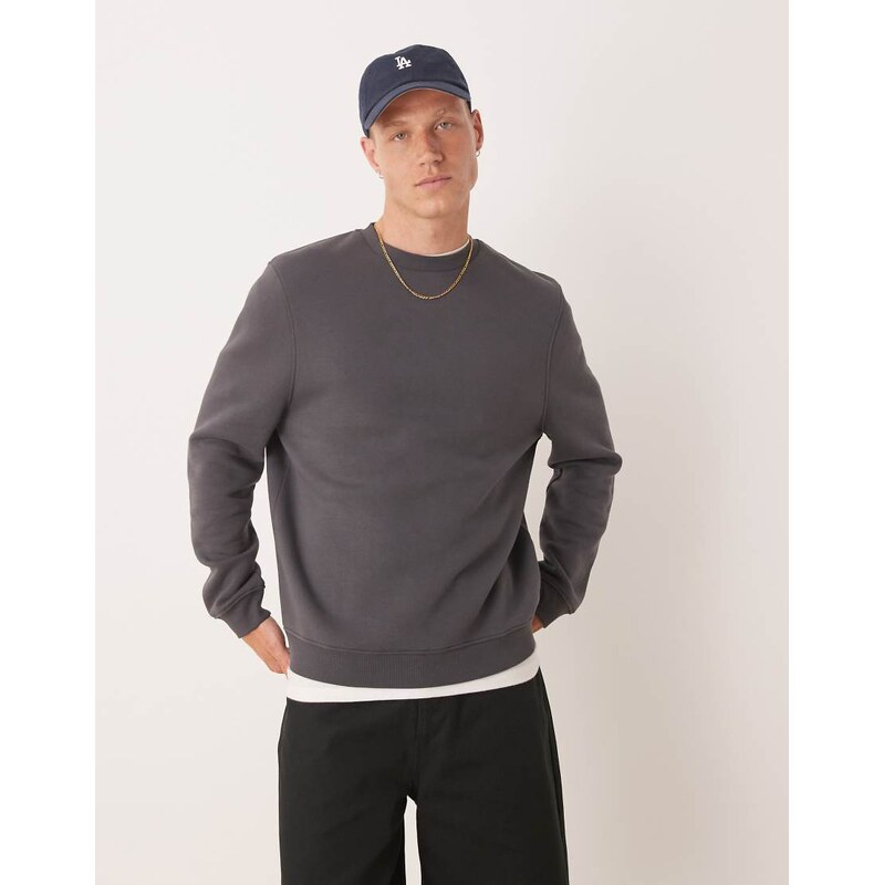 ASOS DESIGN essentials sweatshirt in dark grey