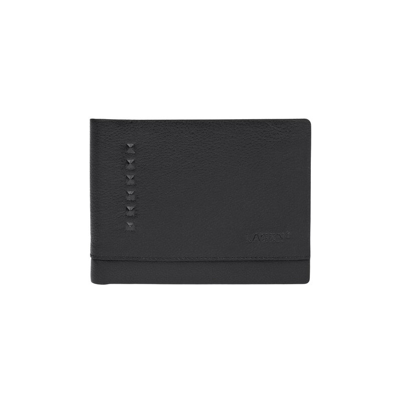 Lagen Pánská černá kožená peněženka Black V-29