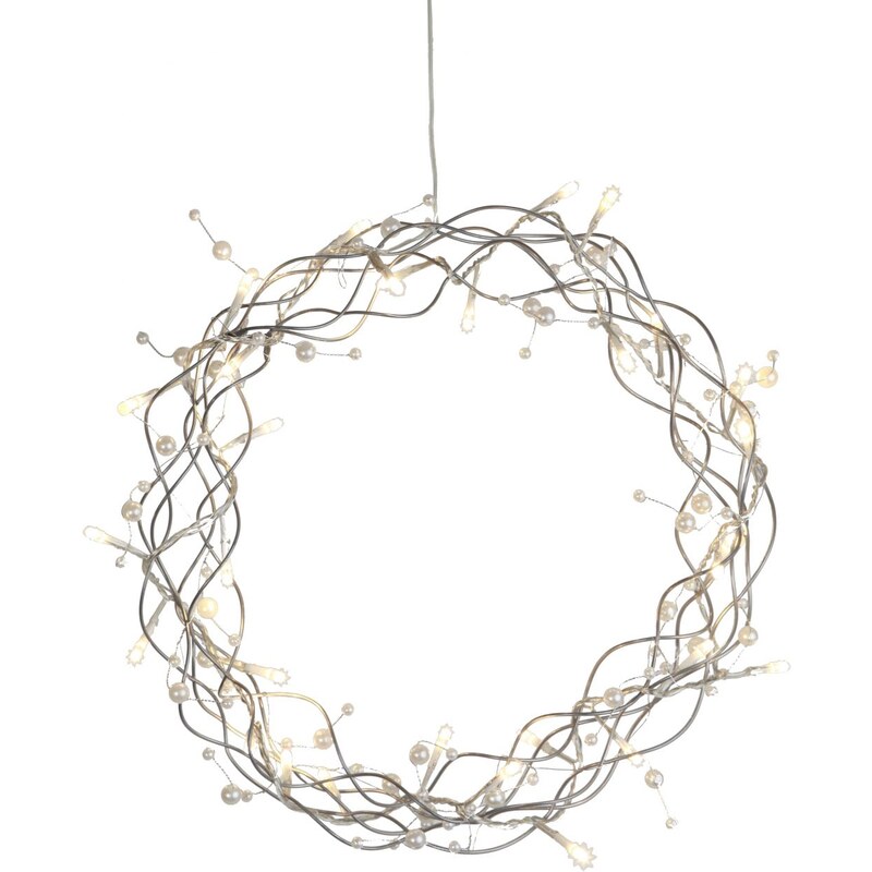 Star Trading Závěsný svítící LED věnec Pearl Wreath