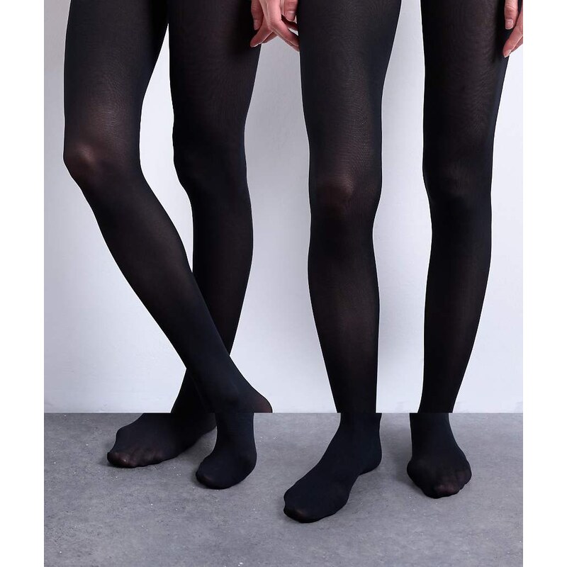 Topshop 2 pack 50 denier tights in black 108433081