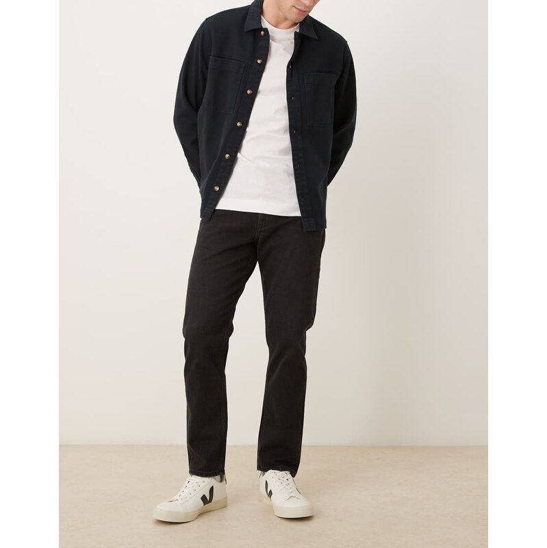 Mango Ben cotton straight slim jean in black